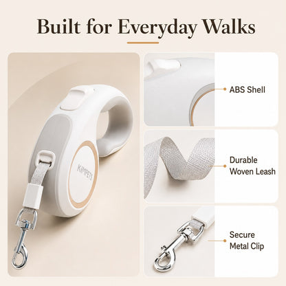 Retractable dog leash with ABS shell woven tape and secure metal clip