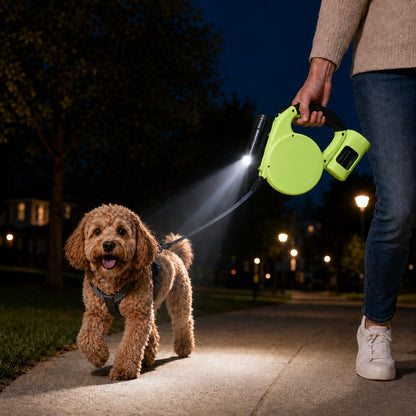 Paws in Awe 3-in-1 Retractable Dog Leash for Night Walks - Built-In Flashlight & Poop Bag Holder for Easier, Cleaner Walks image 13