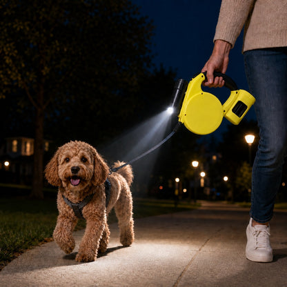 Paws in Awe 3-in-1 Retractable Dog Leash for Night Walks - Built-In Flashlight & Poop Bag Holder for Easier, Cleaner Walks image 12
