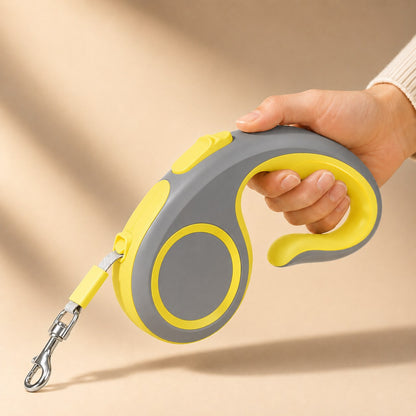 Yellow White retractable dog leash color option