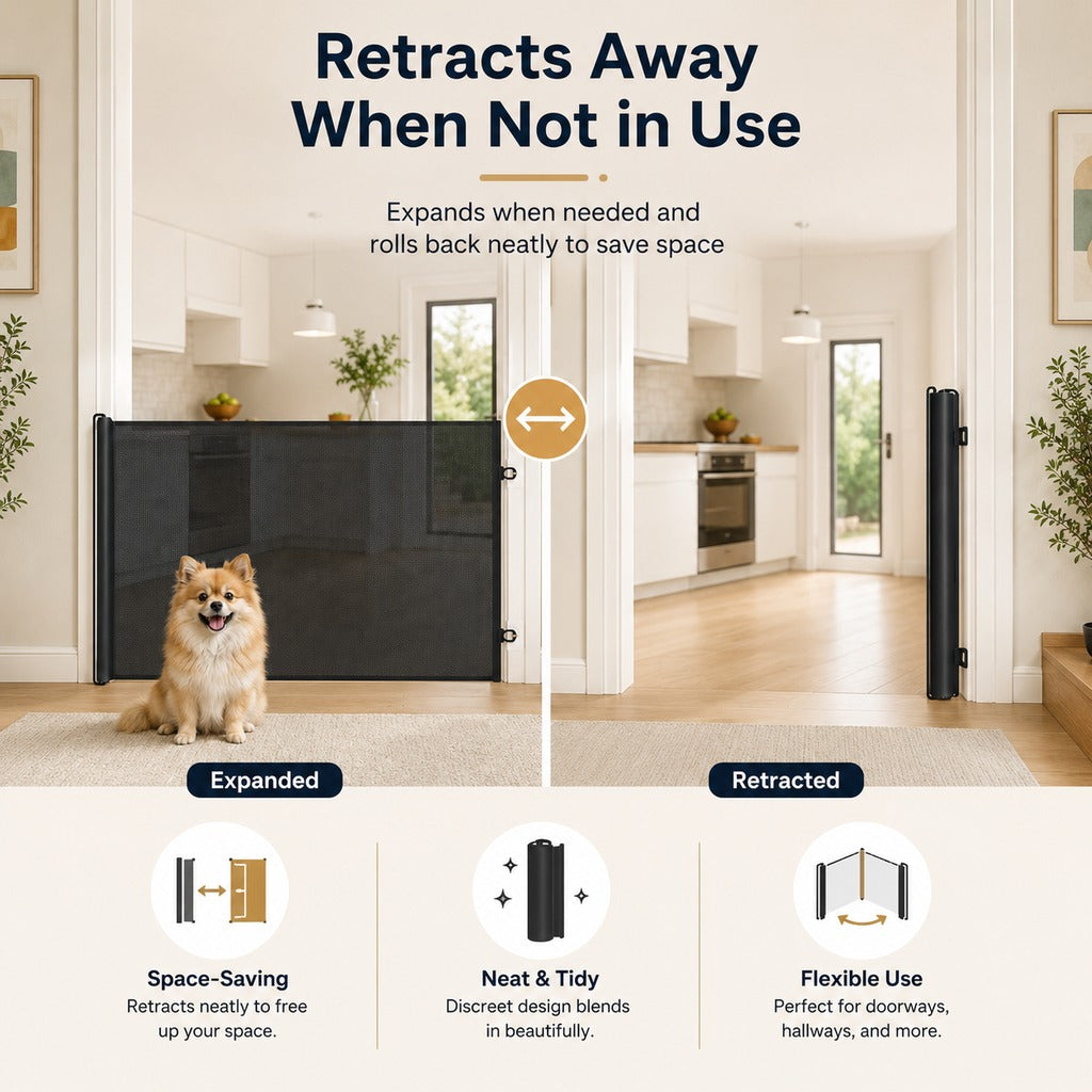 Paws in Awe No-Drill Retractable Pet Gate for Doorways, Kitchens & Stairs - Keep Cats and Dogs Safely Out of Off-Limit Areas image 5