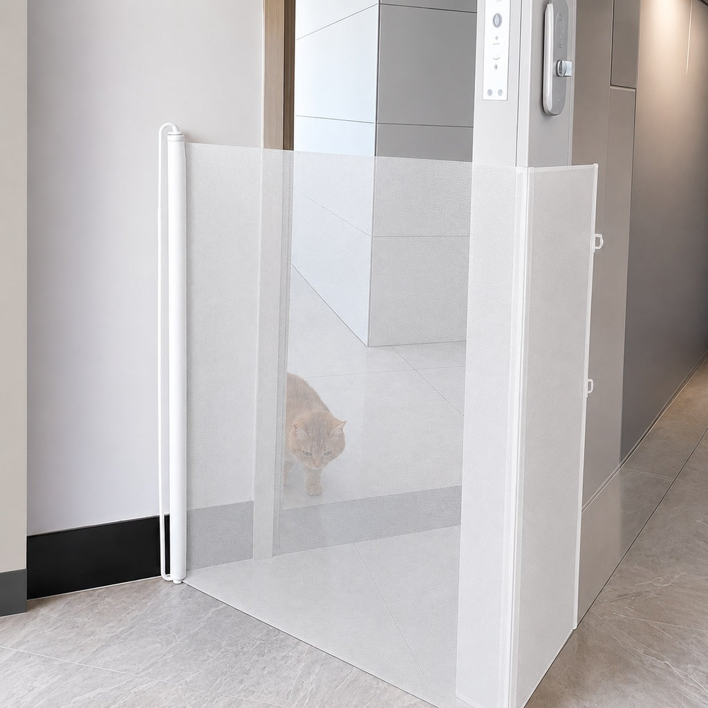 Paws in Awe No-Drill Retractable Pet Gate for Doorways, Kitchens & Stairs - Keep Cats and Dogs Safely Out of Off-Limit Areas