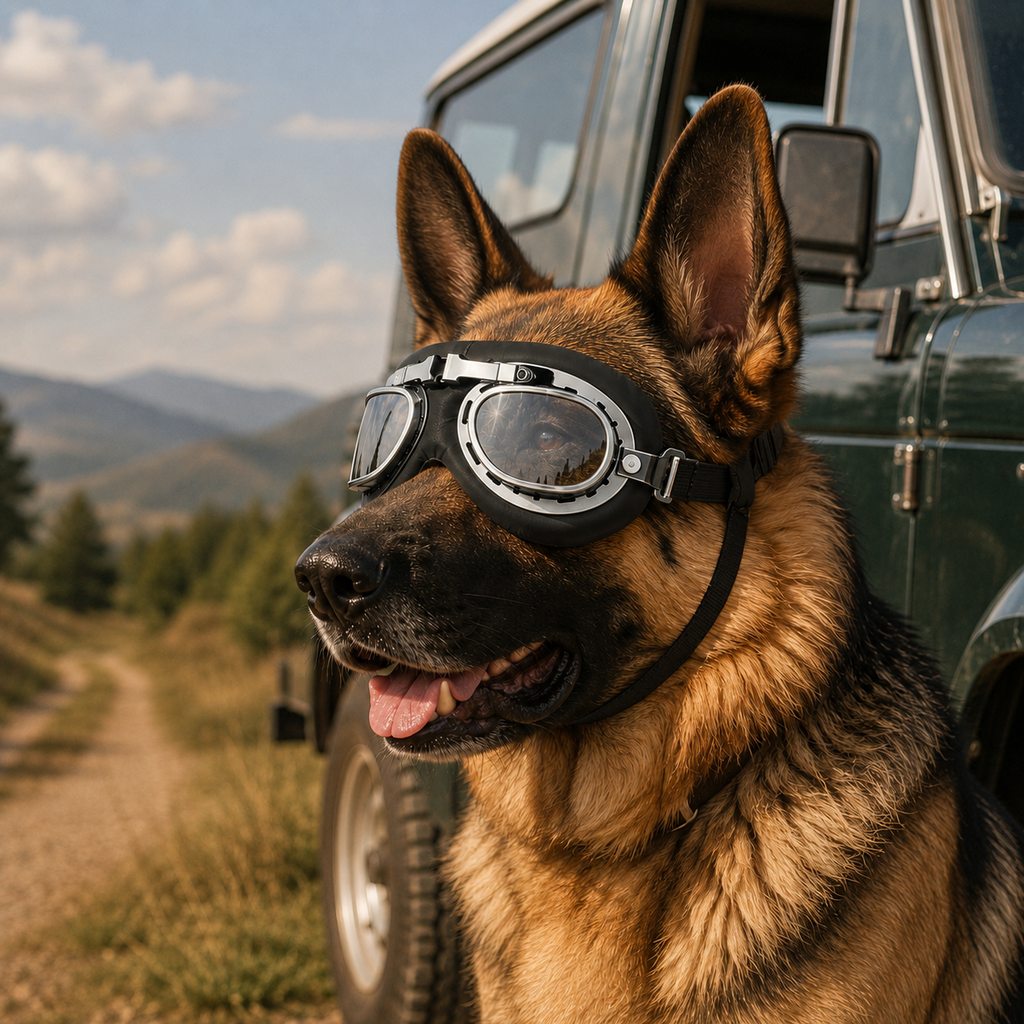 Classic Black Silver Clear dog goggles