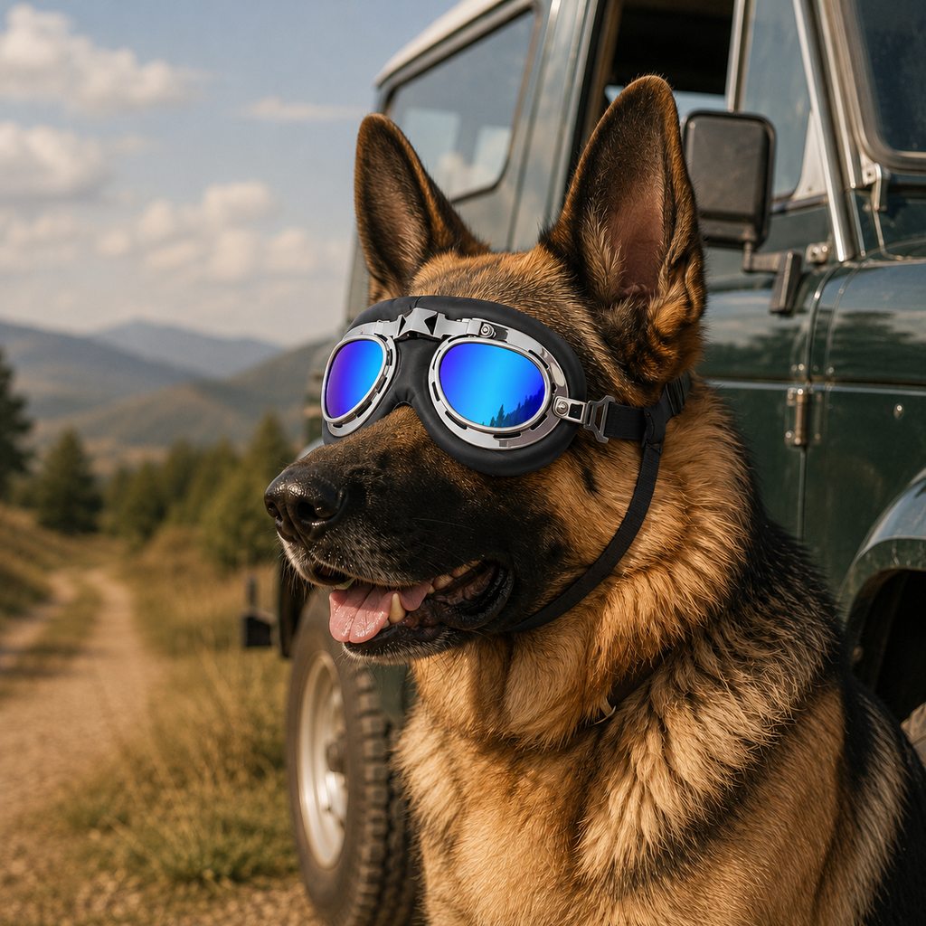 Classic Black Silver Rainbow Mirror dog goggles