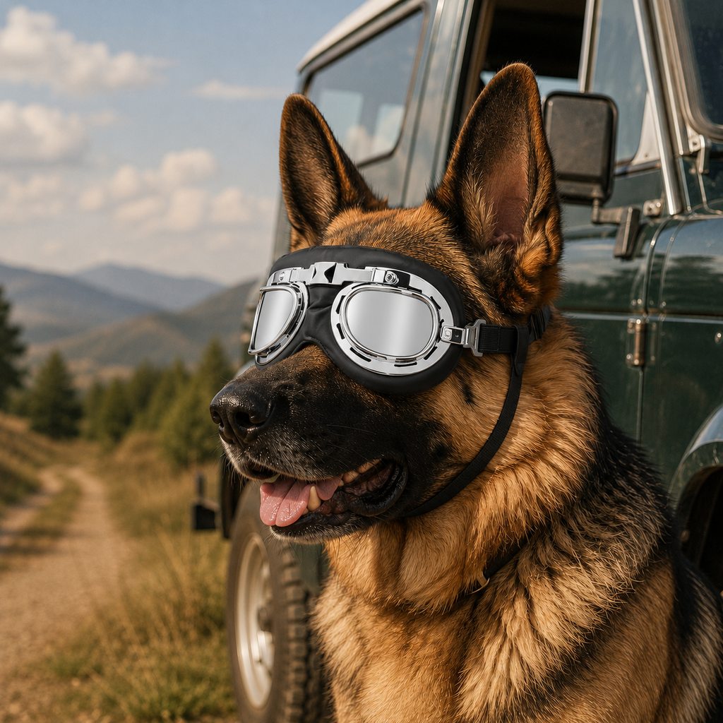 Classic Black Silver Silver Mirror dog goggles