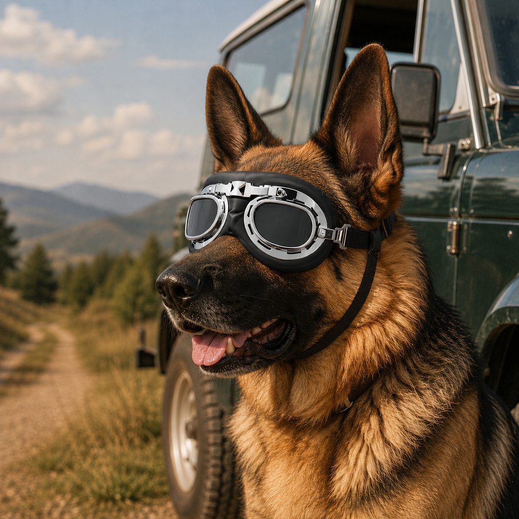 Classic Black Silver Smoke Gray dog goggles