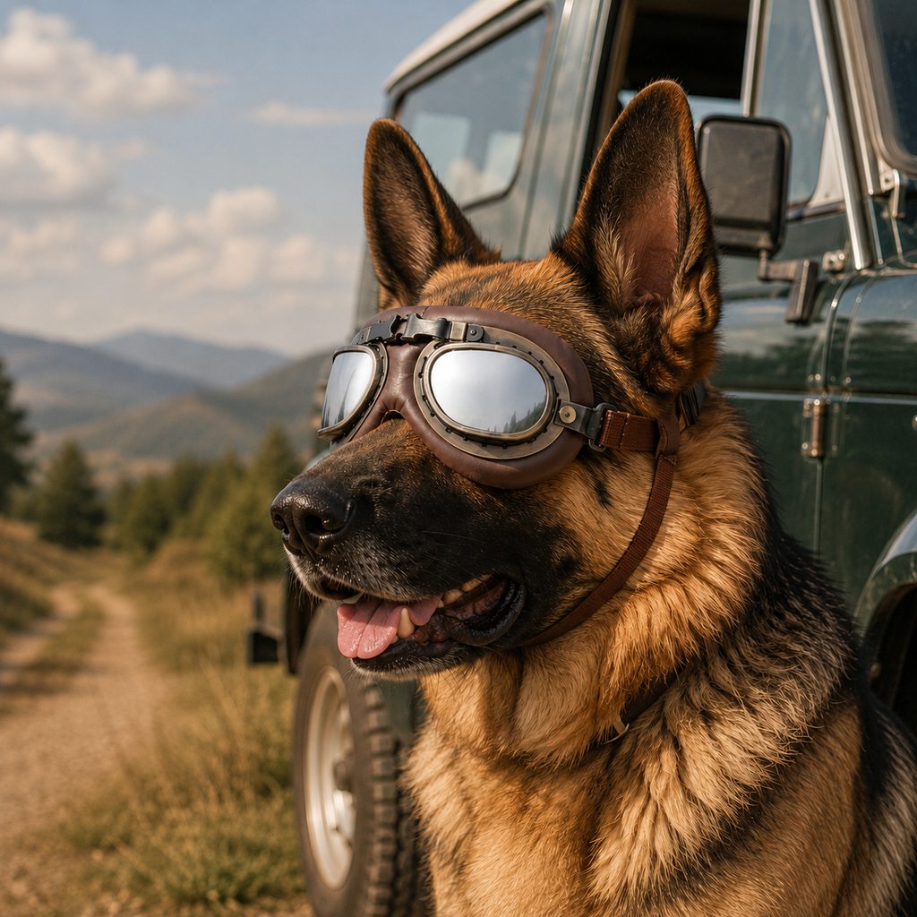Antique Brown Bronze Silver Mirror dog goggles