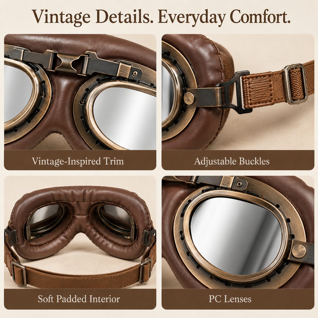 Retro dog goggles vintage details collage
