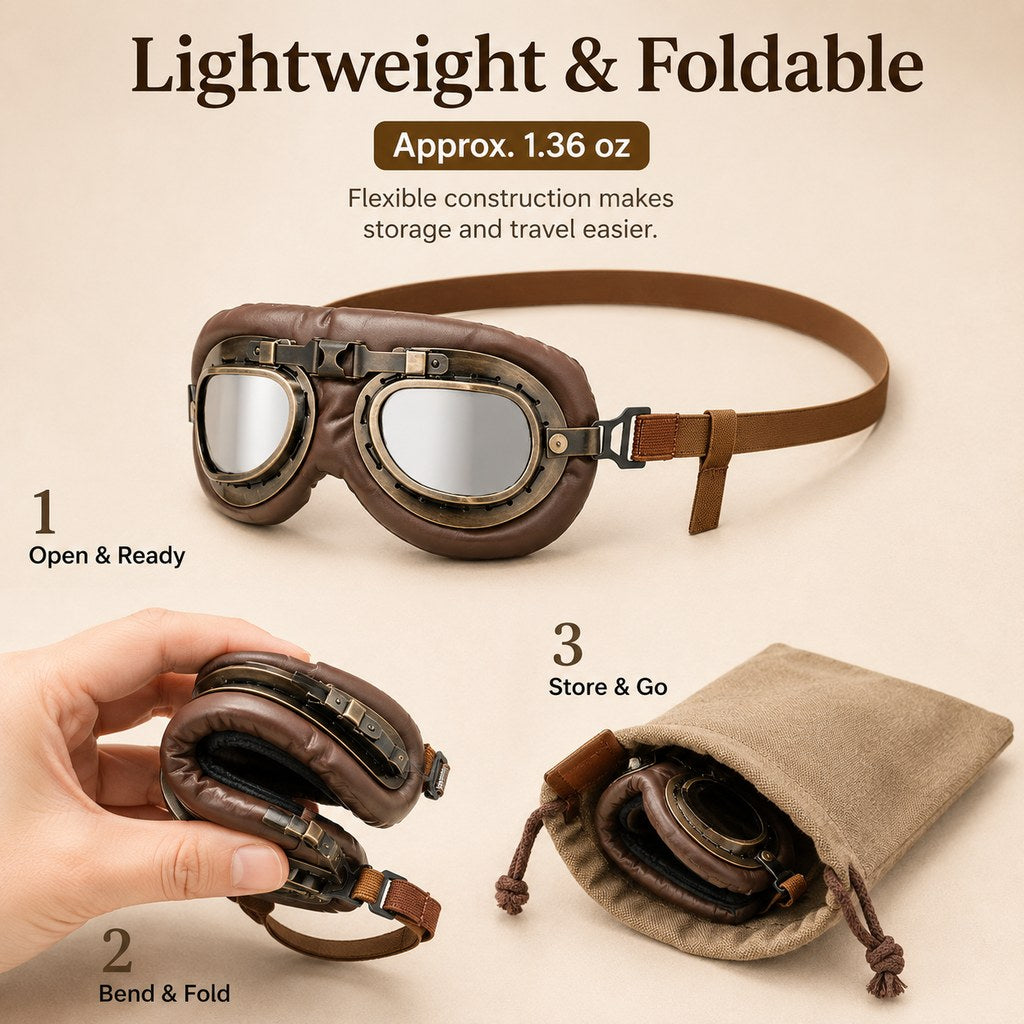 Lightweight foldable retro dog goggles feature image