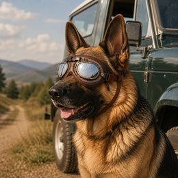 Retro aviator dog goggles outdoor hero image