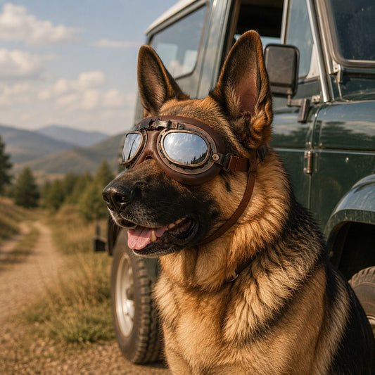Retro aviator dog goggles outdoor hero image