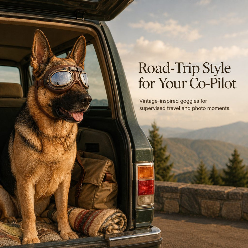 Retro aviator dog goggles road trip style image