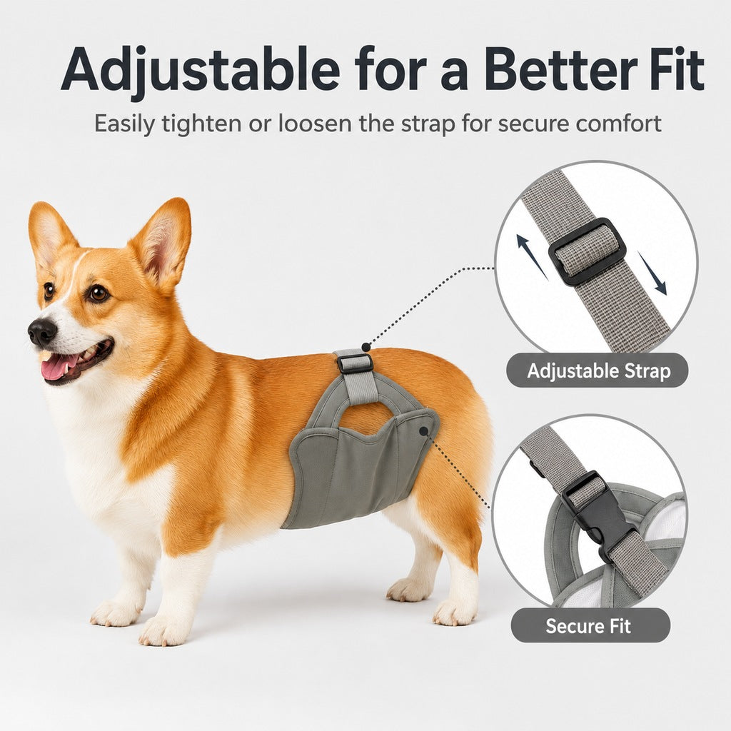 Paws in Awe Reusable Female Dog Diaper for Heat Cycles - Adjustable Washable Sanitary Pants for Home & Travel image 3