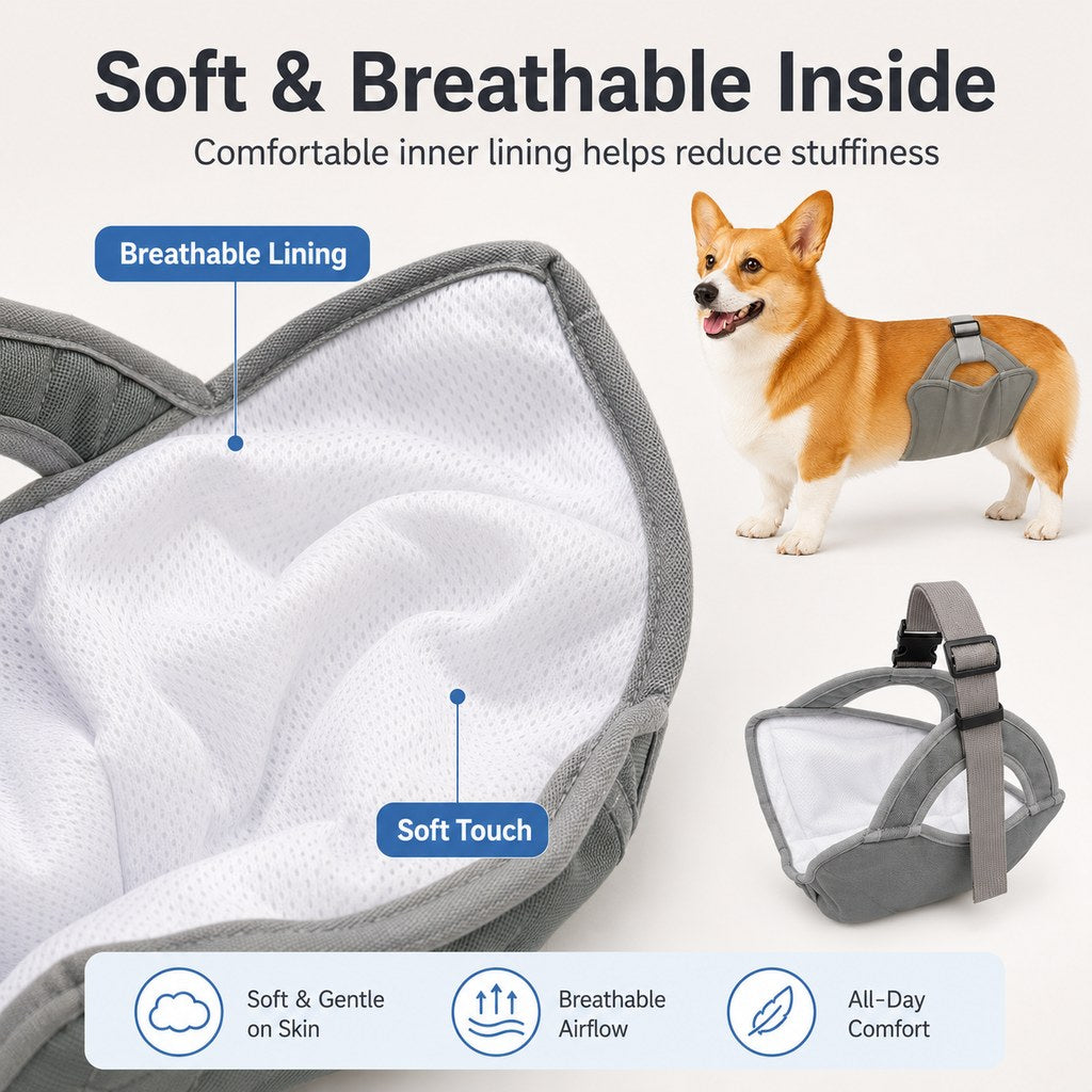 Paws in Awe Reusable Female Dog Diaper for Heat Cycles - Adjustable Washable Sanitary Pants for Home & Travel image 6