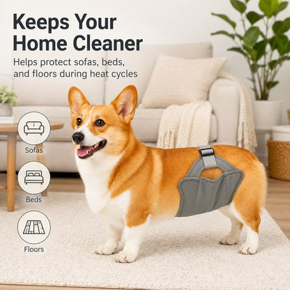 Paws in Awe Reusable Female Dog Diaper for Heat Cycles - Adjustable Washable Sanitary Pants for Home & Travel image 5