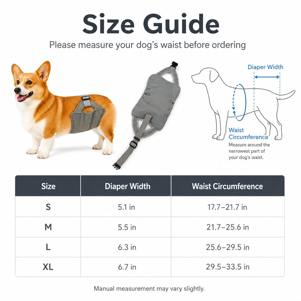 Paws in Awe Reusable Female Dog Diaper for Heat Cycles - Adjustable Washable Sanitary Pants for Home & Travel image 8
