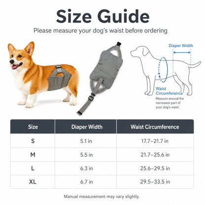 Paws in Awe Reusable Female Dog Diaper for Heat Cycles - Adjustable Washable Sanitary Pants for Home & Travel image 8