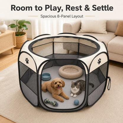 Room to play rest and settle in pet playpen