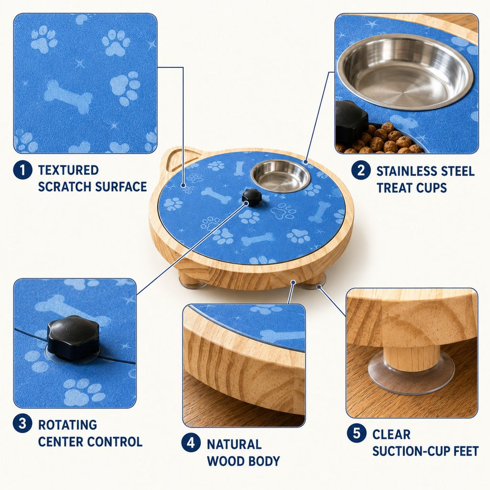 Paws in Awe 2-in-1 Rotating Dog Nail Scratch Board & Treat Puzzle for At-Home Front-Paw Care - Designed for Dogs That Dislike Clippers image 9
