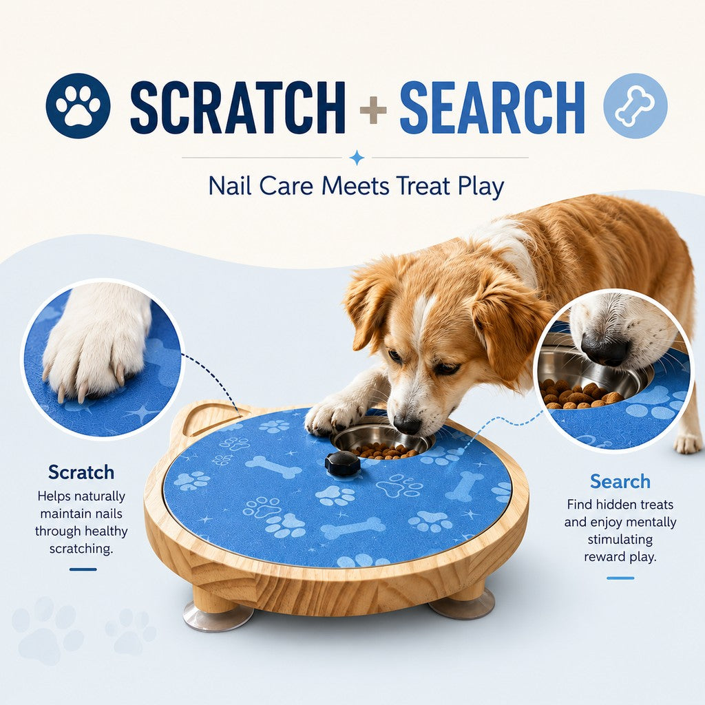Paws in Awe 2-in-1 Rotating Dog Nail Scratch Board & Treat Puzzle for At-Home Front-Paw Care - Designed for Dogs That Dislike Clippers image 5