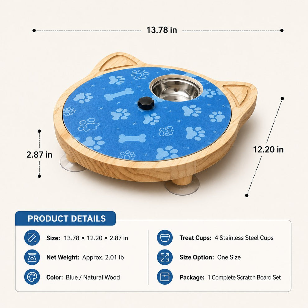 Paws in Awe 2-in-1 Rotating Dog Nail Scratch Board & Treat Puzzle for At-Home Front-Paw Care - Designed for Dogs That Dislike Clippers image 10