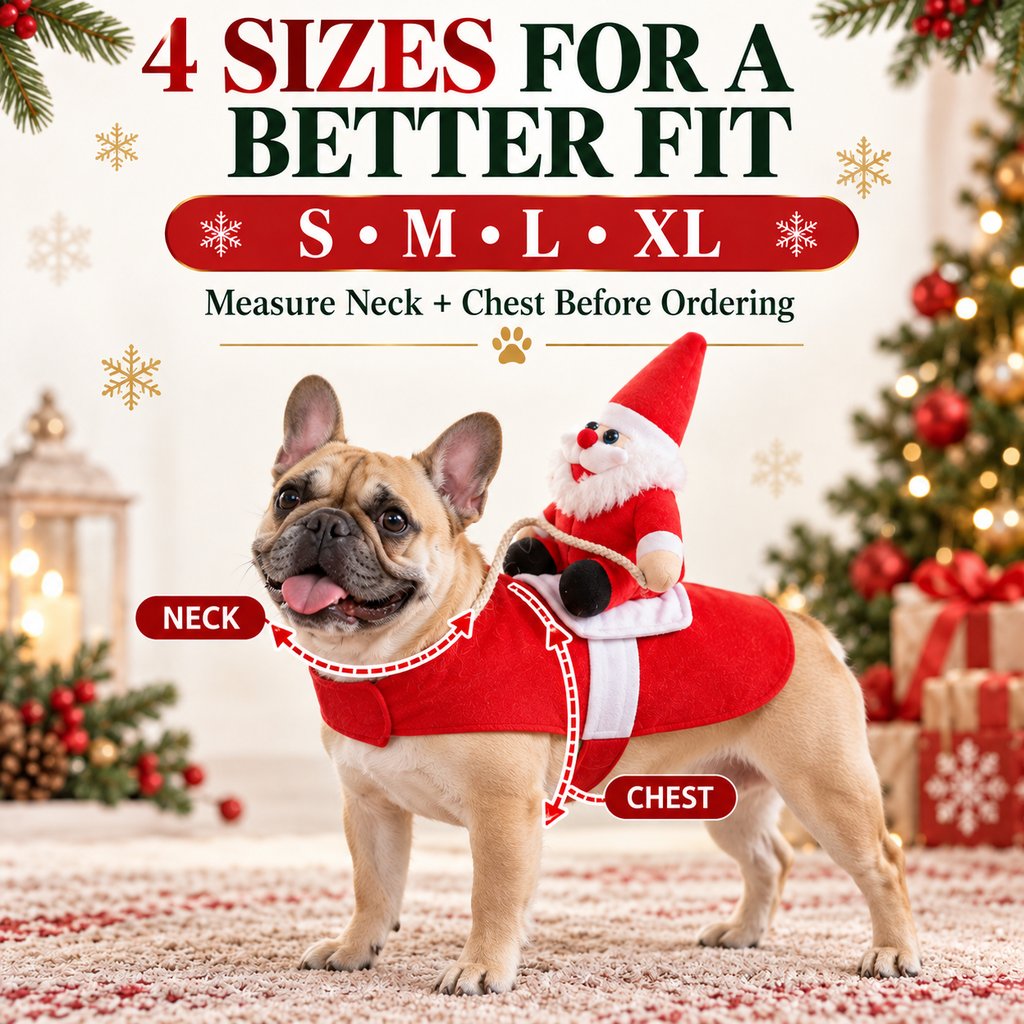 How to measure neck and chest for Santa rider pet costume