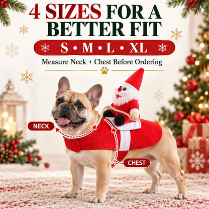 How to measure neck and chest for Santa rider pet costume
