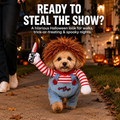 Dog Halloween costume walking doll illusion set