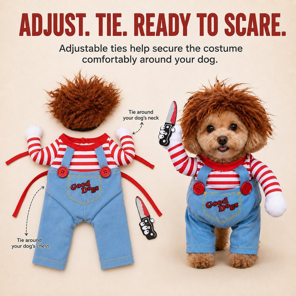 Pet Halloween costume with 3D stuffed arms