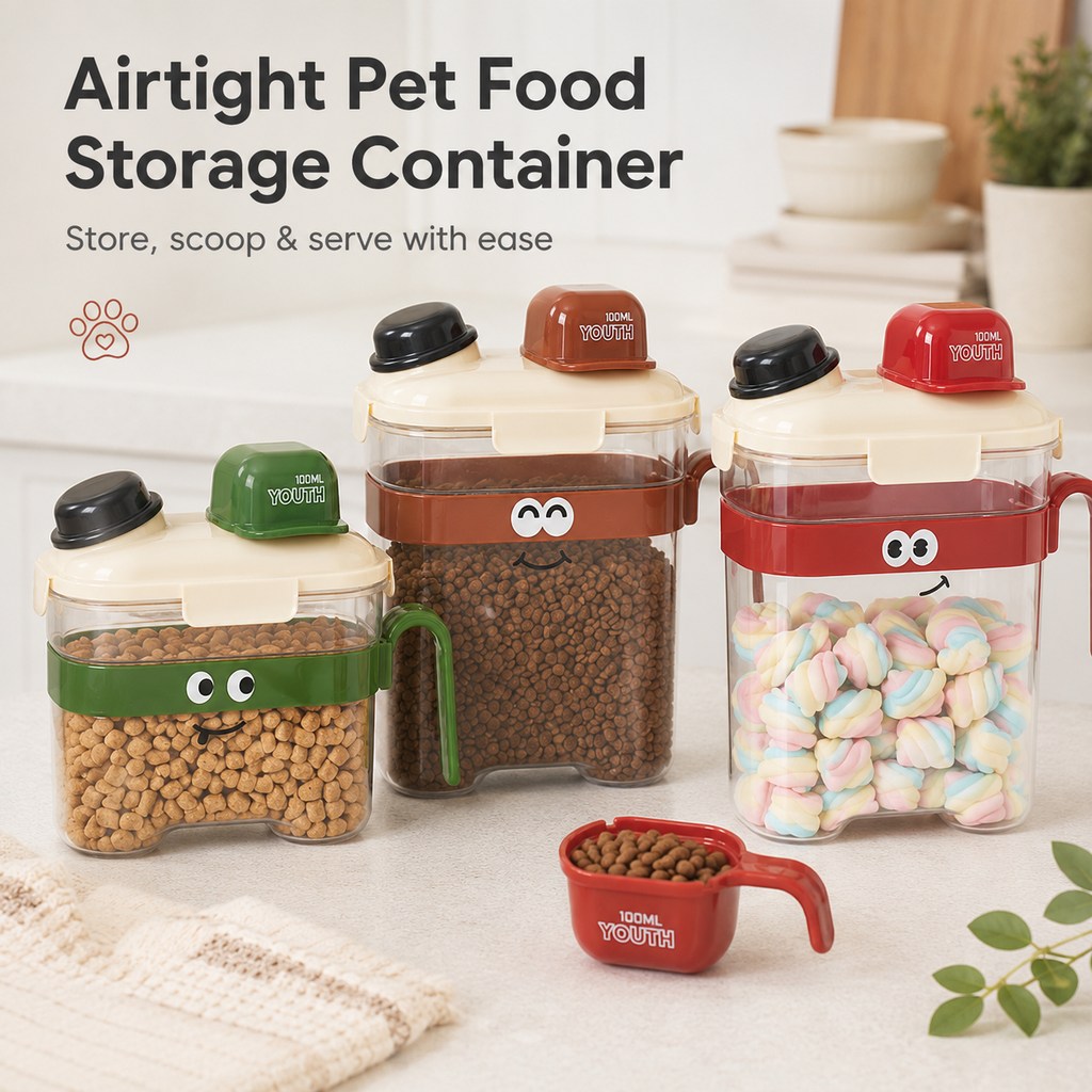 Paws in Awe Sealed Pet Food Storage Container with Scoop for Cats & Dogs - Easy, Mess-Free Daily Feeding image 2