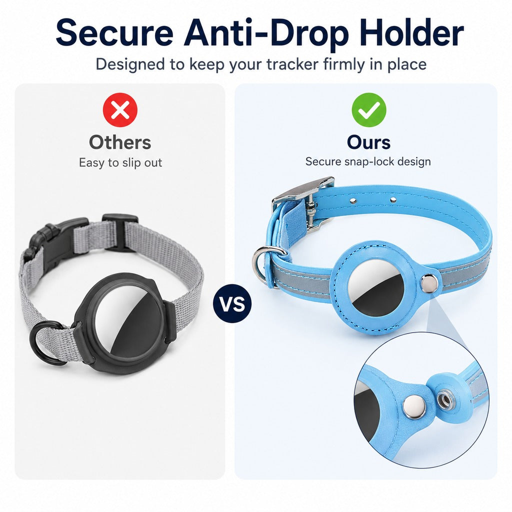 Paws in Awe AirTag-Compatible Reflective Pet Tracking Collar for Cats & Small Dogs - Secure Holder for Outdoor Adventures & Night Visibility image 8