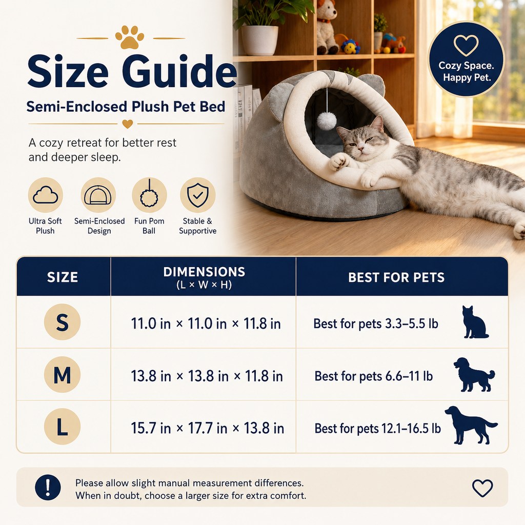 Paws in Awe Semi-Enclosed Plush Pet Bed for Cats & Small Dogs - Cozy Indoor Hideaway for Rest image 7