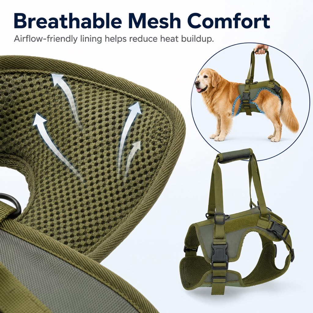 Paws in Awe Rear Support Dog Lift Harness for Stairs, Walks & Recovery - Padded Assist Harness for Senior, Injured & Weak-Hind-Leg Dogs image 5