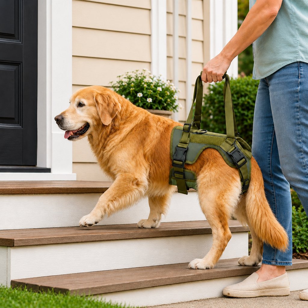 Paws in Awe Rear Support Dog Lift Harness for Stairs, Walks & Recovery - Padded Assist Harness for Senior, Injured & Weak-Hind-Leg Dogs image 1