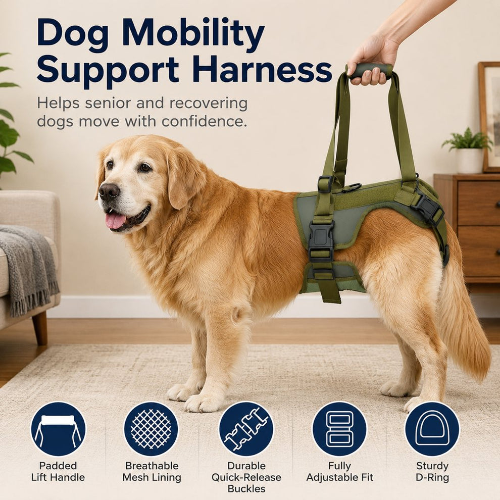 Paws in Awe Rear Support Dog Lift Harness for Stairs, Walks & Recovery - Padded Assist Harness for Senior, Injured & Weak-Hind-Leg Dogs image 6