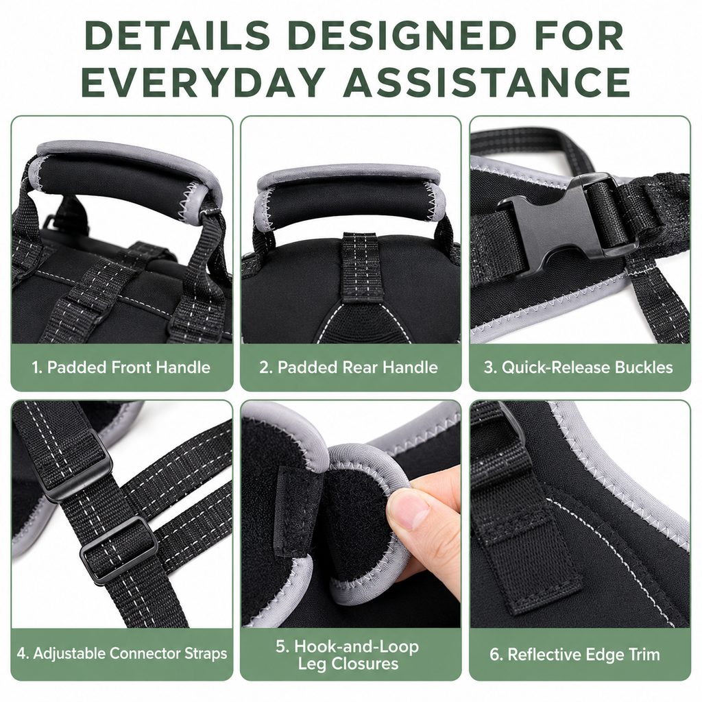 Senior dog mobility assistance harness