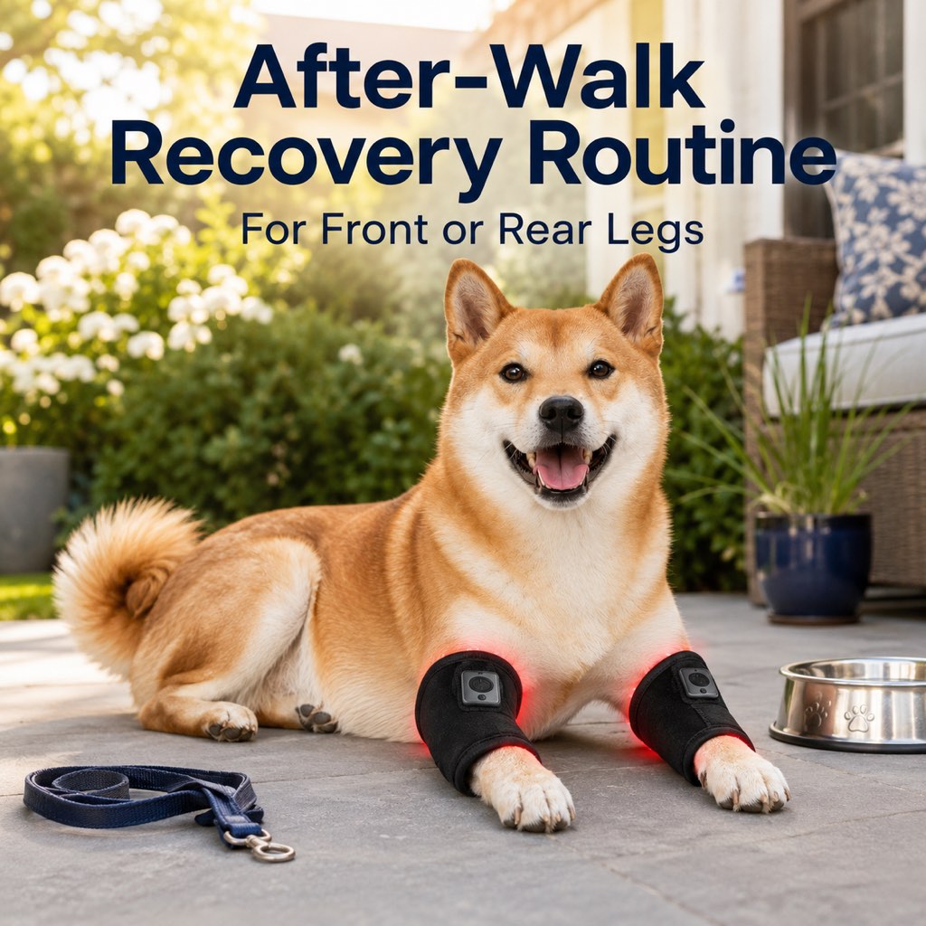 Senior dog red light leg support wrap for daily mobility care