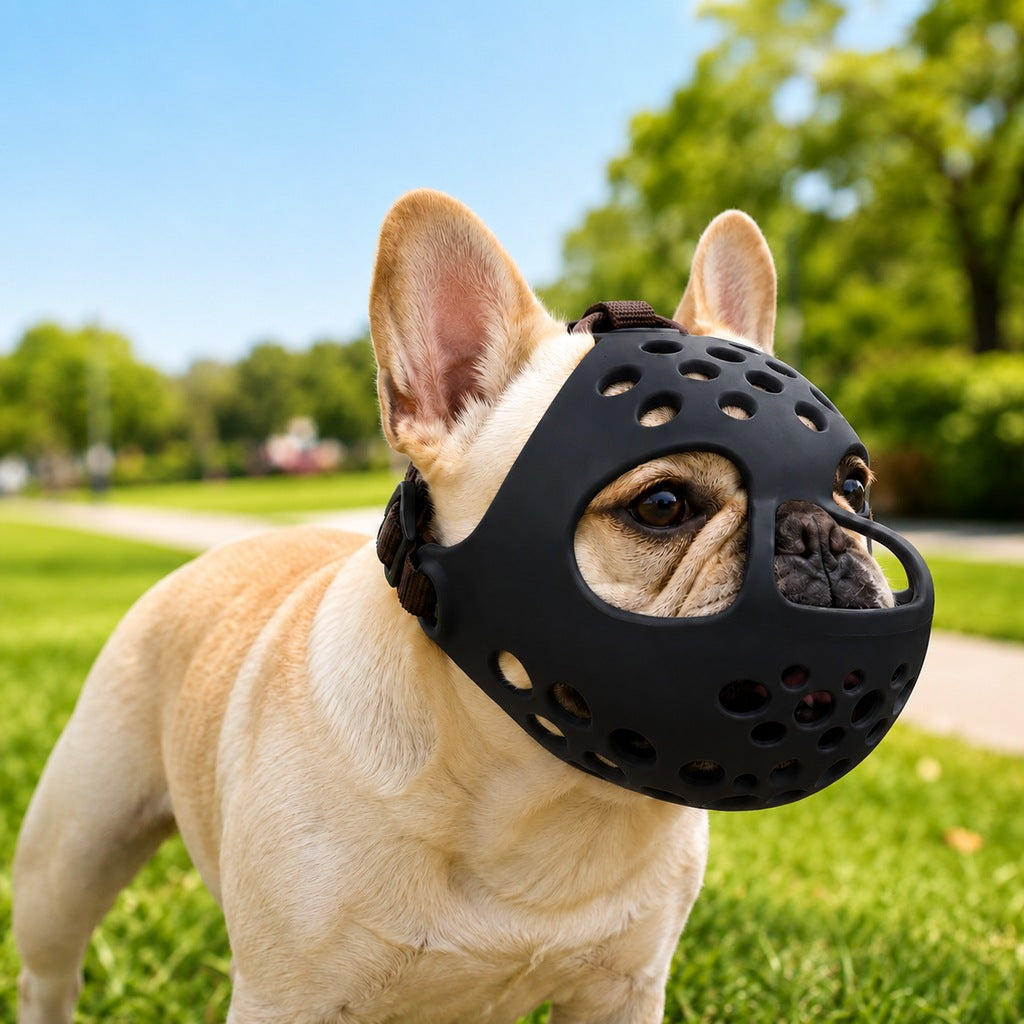 Paws in Awe Short-Snout Dog Muzzle for French Bulldogs - Breathable No-Bite & Anti-Scavenging Muzzle for Walks, Grooming and Daily Care image 12