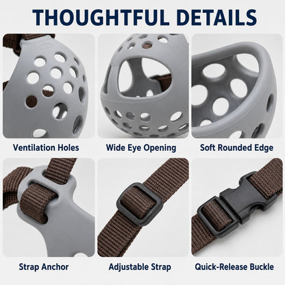 Paws in Awe Short-Snout Dog Muzzle for French Bulldogs - Breathable No-Bite & Anti-Scavenging Muzzle for Walks, Grooming and Daily Care image 7