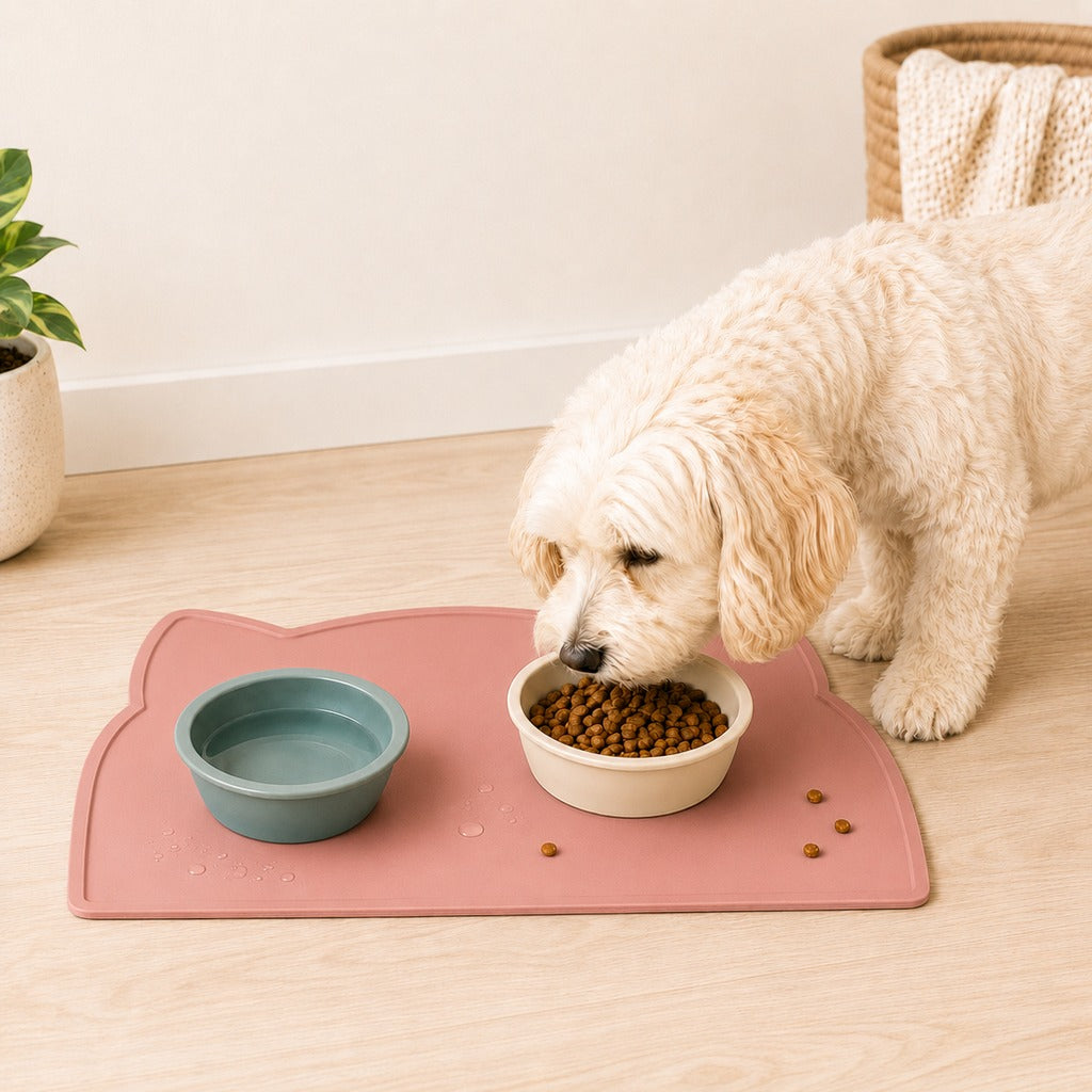 Paws in Awe Raised-Edge Silicone Pet Feeding Mat for Cats & Dogs - Keeps Floors Clean at Mealtime image 10