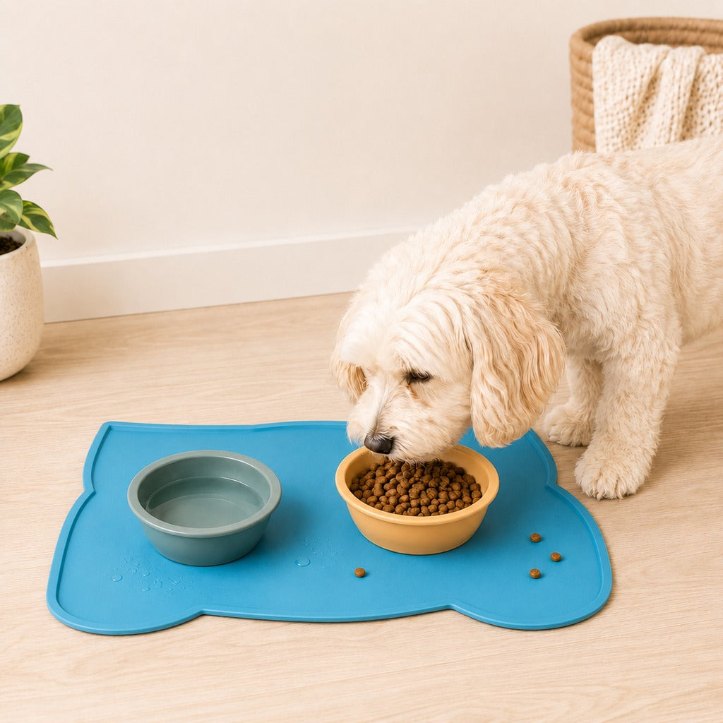 Paws in Awe Raised-Edge Silicone Pet Feeding Mat for Cats & Dogs - Keeps Floors Clean at Mealtime image 11