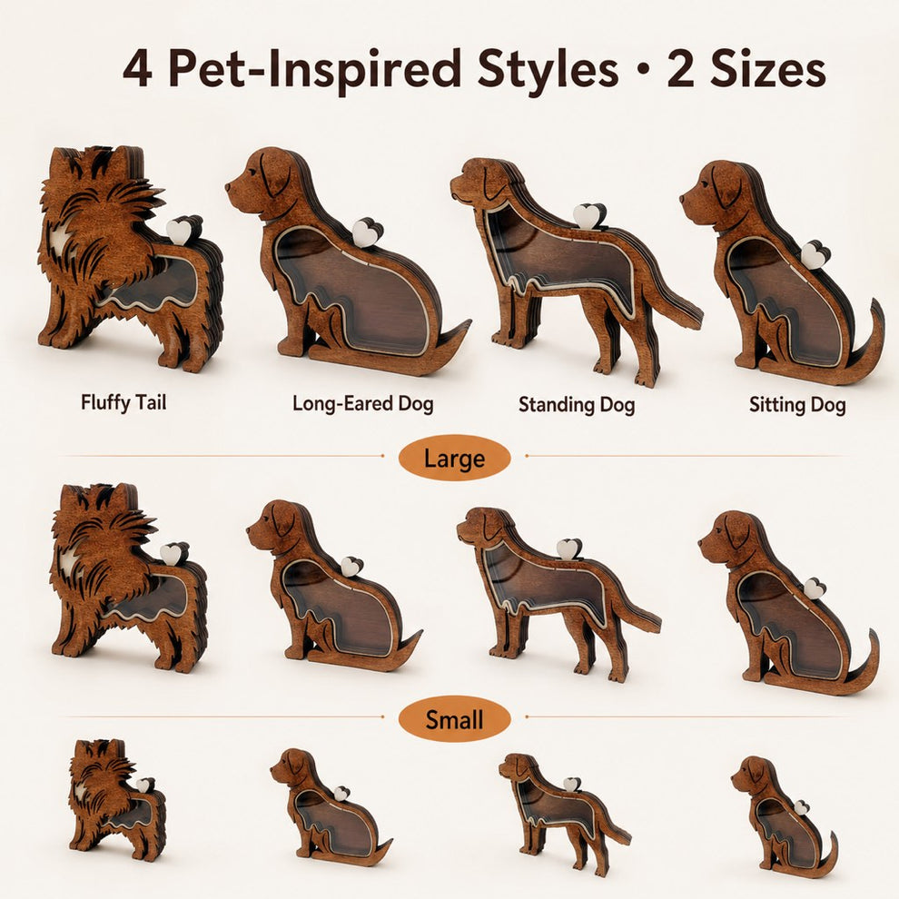 Sitting Dog style pet fur keepsake box