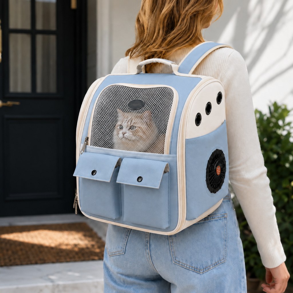 Paws in Awe USB-Powered Dual-Fan Cat Carrier Backpack for Vet Visits & Everyday Travel - Fan-Assisted Cooling for Less-Stuffy Trips image 10