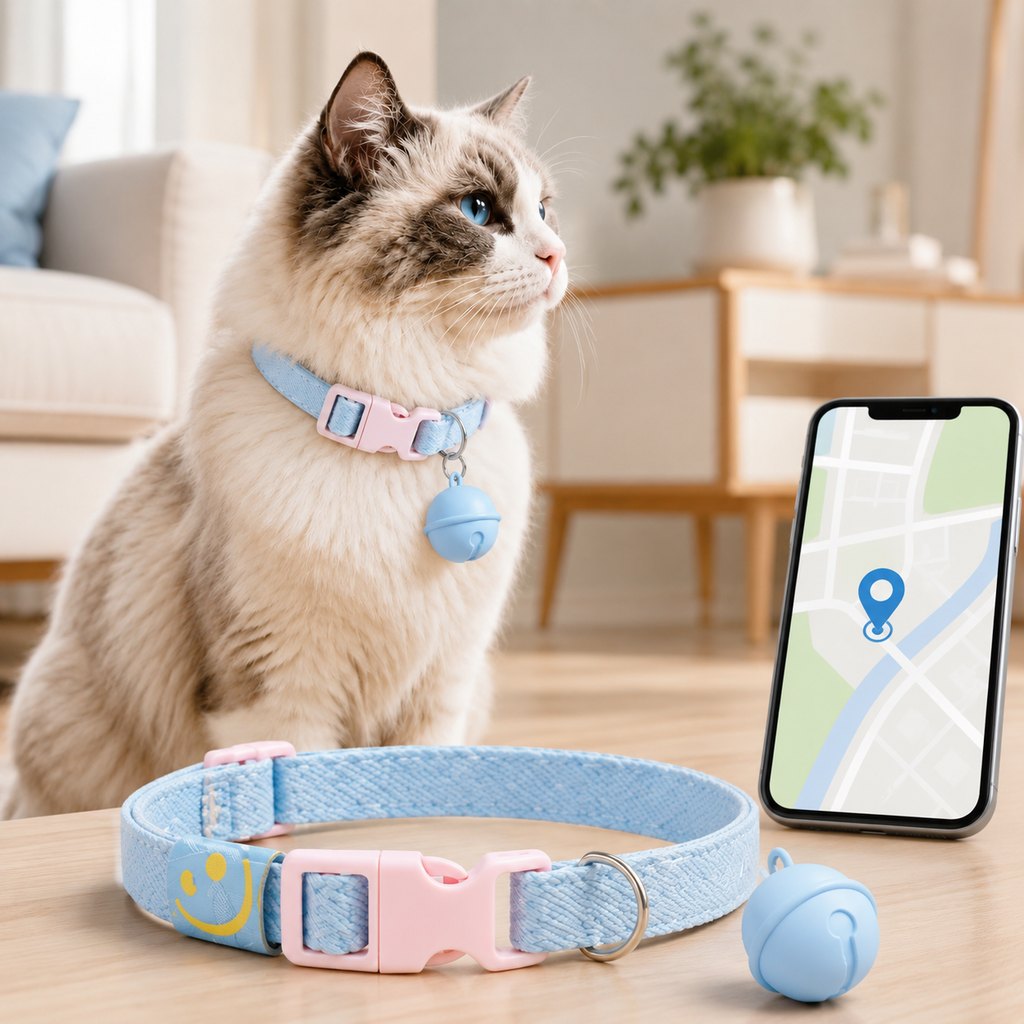 Smart pet tracker bell collar for cats and small dogs