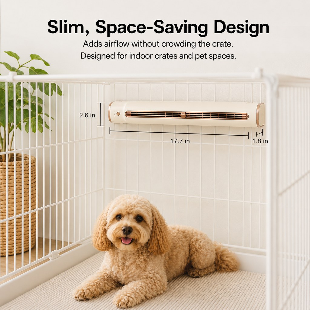 Paws in Awe Rechargeable Pet Crate Cooling Fan - 3-Speed Airflow for Stuffy Dog Kennels & Indoor Pet Spaces image 7