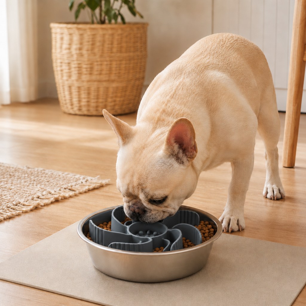 Paws in Awe Cut-to-Fit Slow Feeder Insert & Stainless Steel Bowl Set for Fast-Eating Dogs & Cats image 11