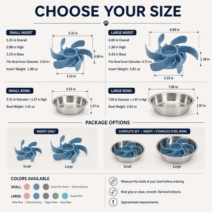 Paws in Awe Cut-to-Fit Slow Feeder Insert & Stainless Steel Bowl Set for Fast-Eating Dogs & Cats image 9