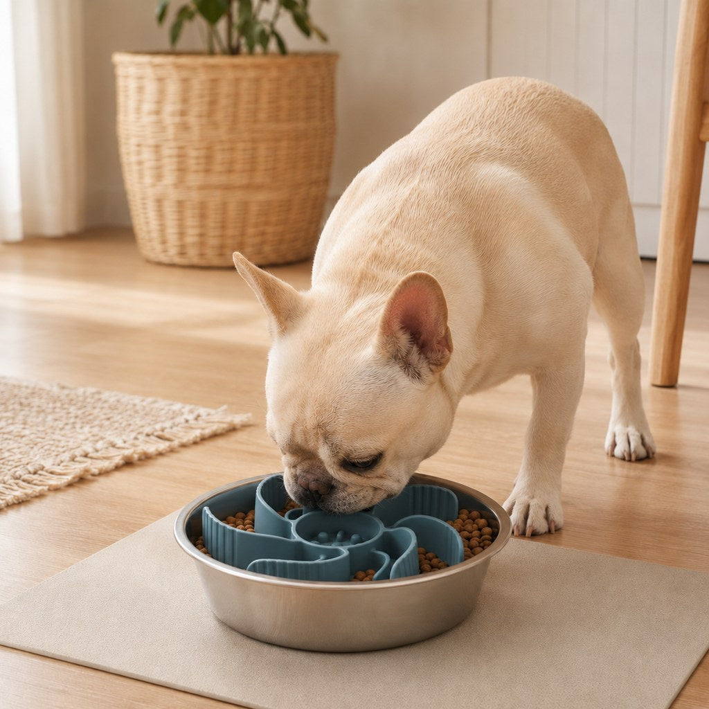Paws in Awe Cut-to-Fit Slow Feeder Insert & Stainless Steel Bowl Set for Fast-Eating Dogs & Cats image 12