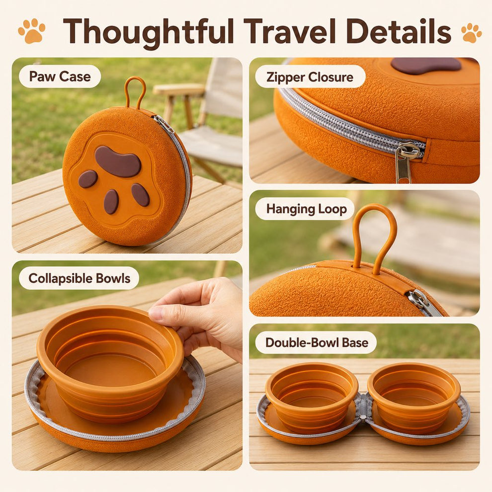 small dog cat portable travel feeder
