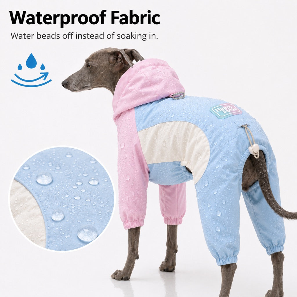 Paws in Awe Waterproof Dog Rain Suit for Rainy Walks - Full-Body Mud & Splash Protection image 6